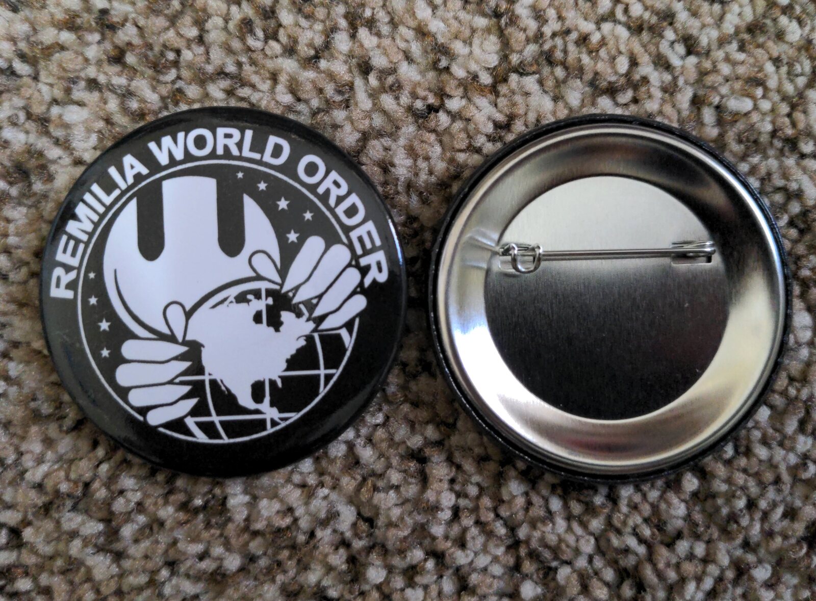 REMILIA WORLD ORDER 2.25" PIN BACK BUTTON, view 2