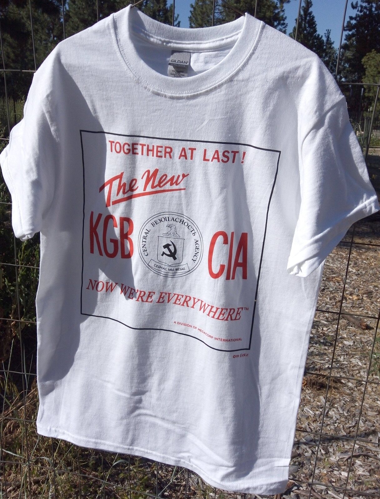 90's KGB CIA Shirt: TOGETHER AT LAST, NOW WE'RE EVERYWHERE, view 2